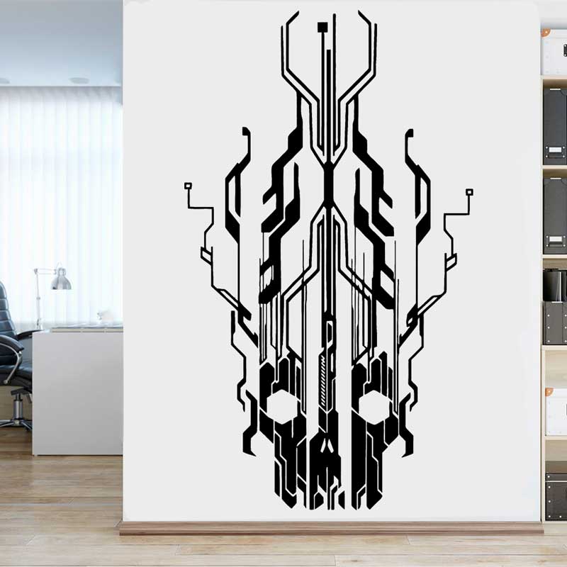 Chip Circuit Tech Skull Vinyl  - огляд і ціна Tech Office Wall