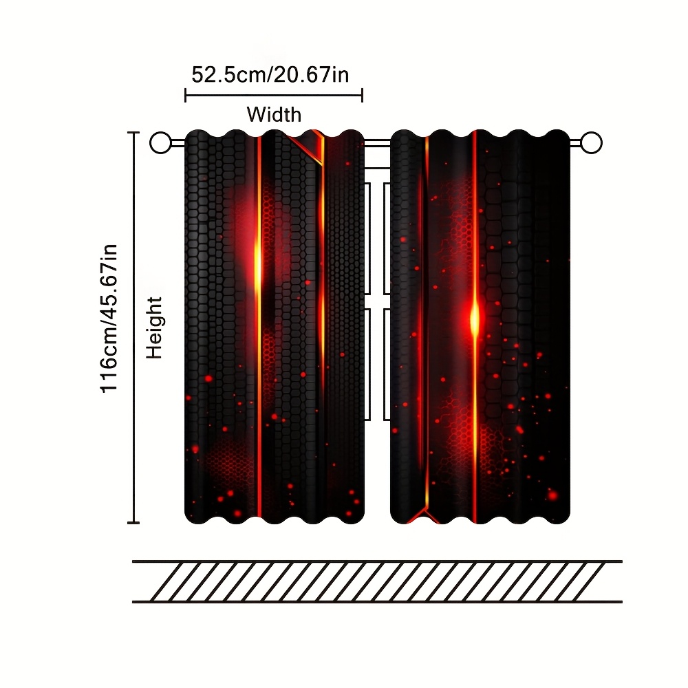 2pcs Lava Curtains Black Red C - огляд і ціна Office Tech For Home