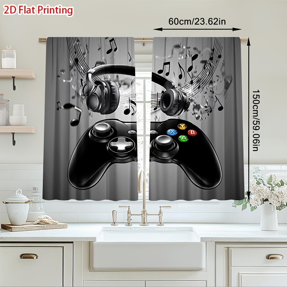 2pcs Game Controller Curtains  - огляд і ціна Office Tech For Home