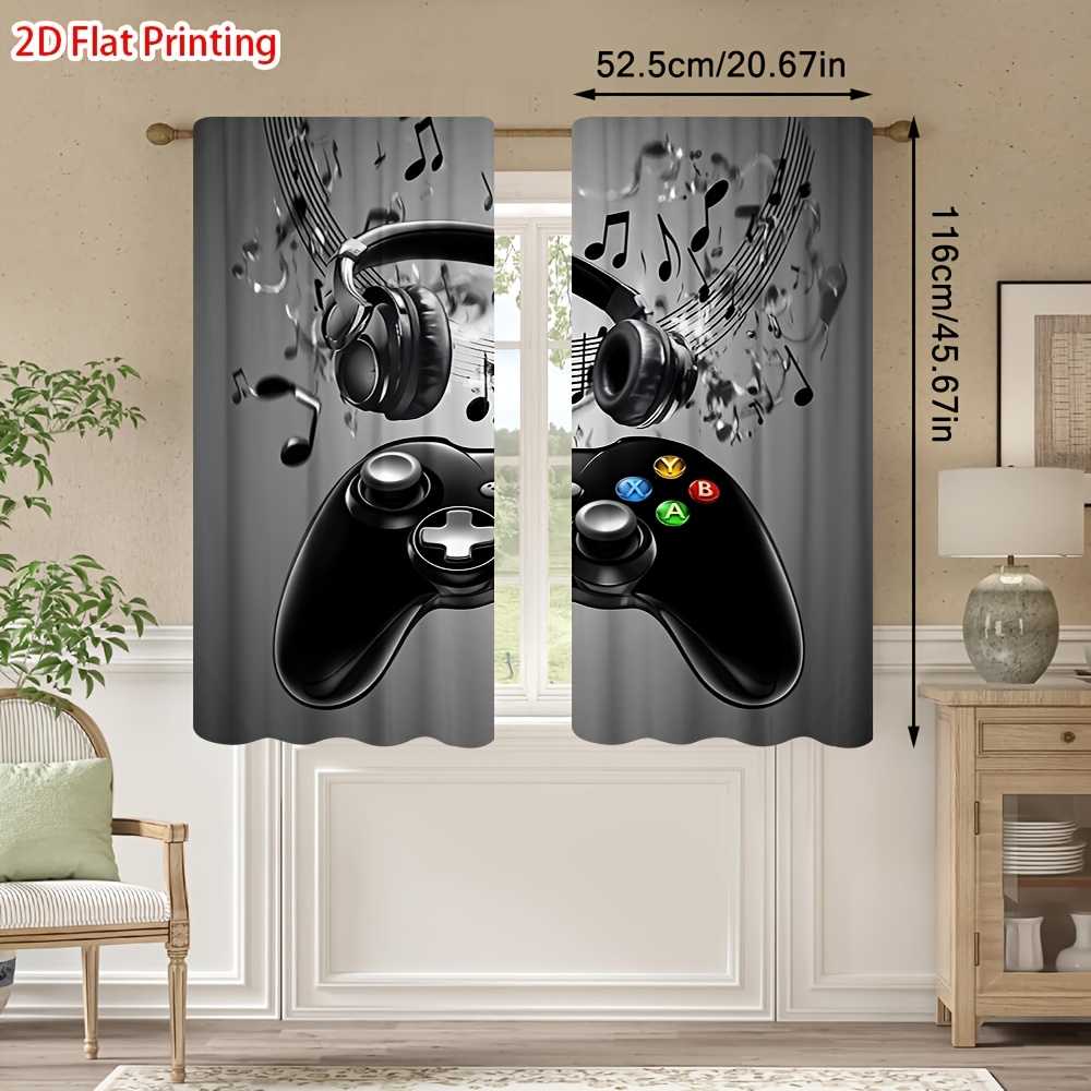 2pcs Game Controller Curtains  - огляд і ціна Office Tech For Home